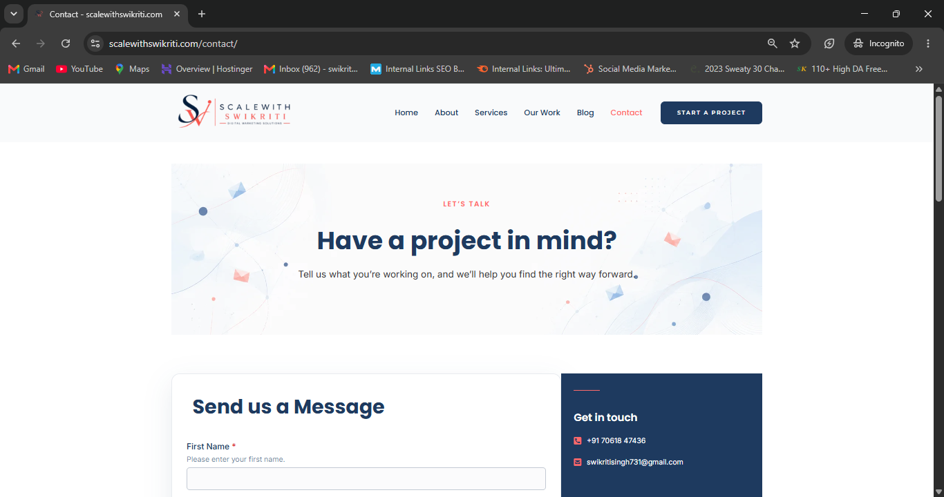 Scale With Swikriti contact page