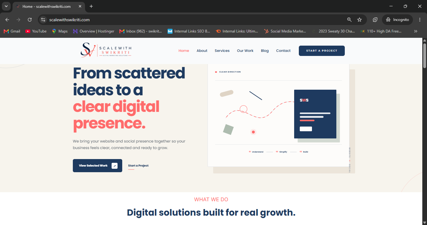 Scale With Swikriti homepage